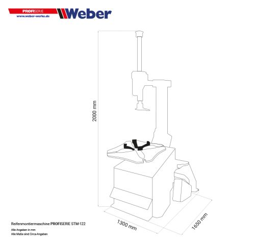 PKW Reifenmontiermaschine Weber Profi Serie STM-122