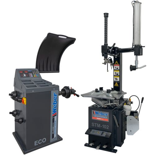 PKW Reifenmontiermaschine STM-102 und Radwuchtmaschine "ECO" inkl. Hilfsmontagearm Rechts