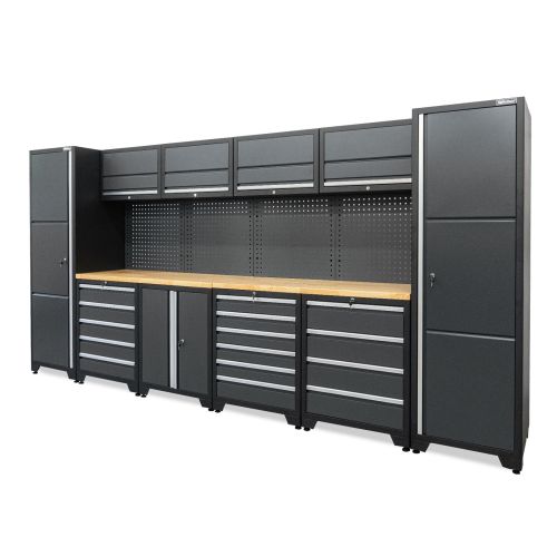 Professionelles Werkstatt Schranksystem Serie 610 16-teilig grau