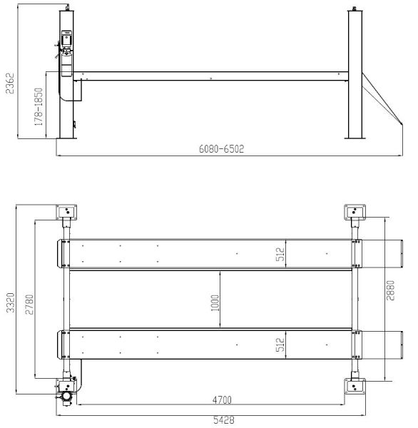 4 SÄULEN HEBEBÜHNE WEBER EXPERT SERIE AUTOLIFT 6.4