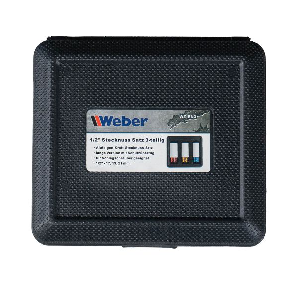 Weber Alufelgen-Kraft-Stecknuss Satz 1/2" 3-teilig Weber Alufelgen-Kraft-Stecknuss Satz 1/2" 3-teilig