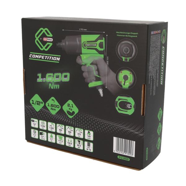 Hochleistungs-Druckluft-Schlagschrauber KS-Tools 1/2" 1600 Nm Competition