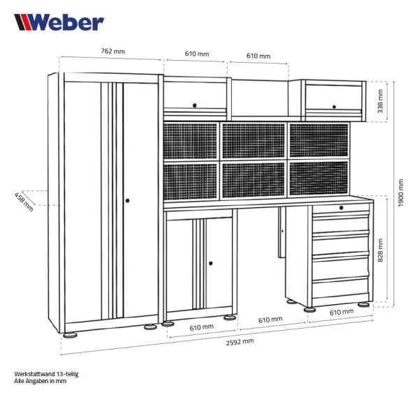 Werkstatt Schranksystem Serie 450 13-teilig Werkstatt Schranksystem Serie 450 13-teilig