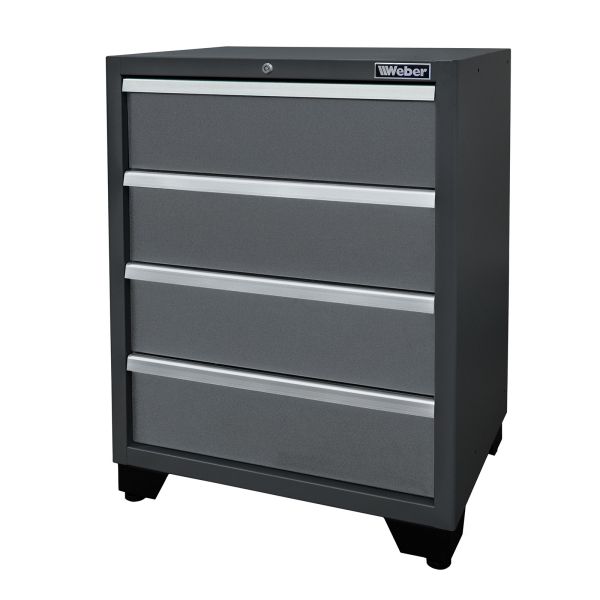 Professioneller Werkzeugschrank Serie 610 mit 4 Schubladen grau Professioneller Werkzeugschrank Serie 610 mit 4 Schubladen grau